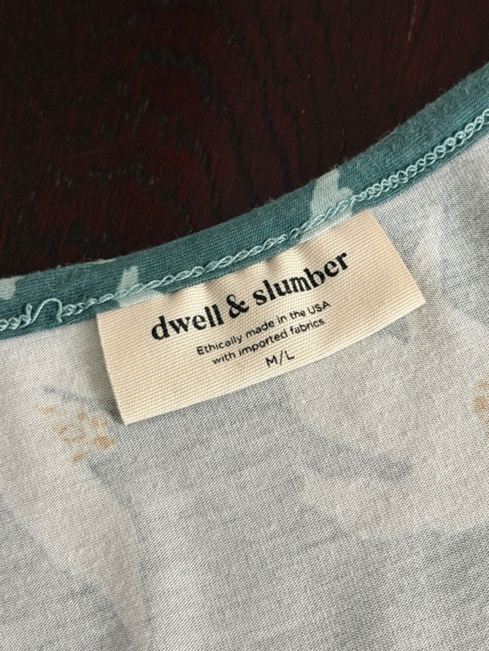Dwell & Slumber MEDIUM LARGE Green Floral Sleep Lounge Caftan Dress - Picture 5 of 7